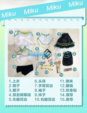 Miku cosplay cute princess Loli dress Miku wig play a full set of dresses for Christmas and Halloween S-XXL