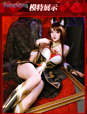 Game LOL Ahri Battle Suit Gorgeous Lovely Uniform Cosplay Costume Halloween Carnival Party Role Play Outfit Women S-XXL