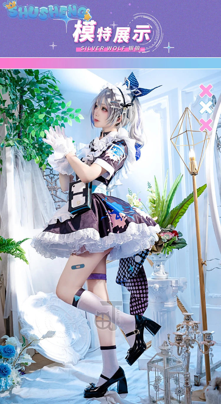 Honkai: Star Rail Silver Wolf maid dress cosplay costume cos game anime party uniform Hallowen play role clothes clothing