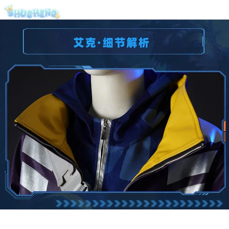 Anime Game LOL True Damage Ekko Fashion Uniform Cosplay Costume Halloween Carnival Party Outfit Casual Clothing Men