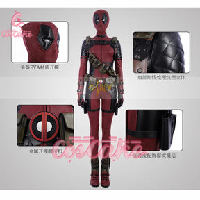 New Deadpool  Cosplay Cosutme Wade Winston Wilson Jumpsuit Belt Cosplay Costume Movie Anti-hero Suit Halloween Women's version