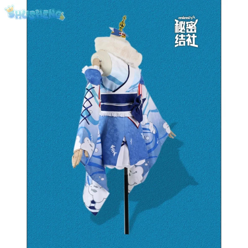 Anime Vtuber Hololive Gawr Gura New Year Kimono Game Suit Lovely Uniform Cosplay Costume Halloween Party Outfit Women