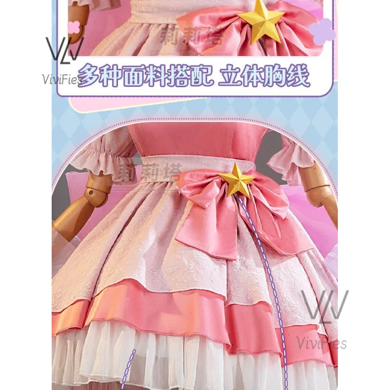 IN STOCK Anime Little Goddes Kamichama Karin Hanazono Karin Gorgeous Elegant Dress Pink Uniform Cosplay Costume Halloween Outfit