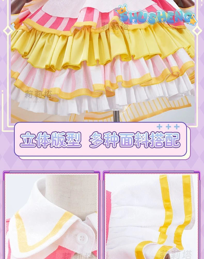 Manaka Laala Cosplay Anime Pripara Costume Sweet Gorgeous Uniform Dress Women Halloween Carnival Role Play Clothing S-XXL