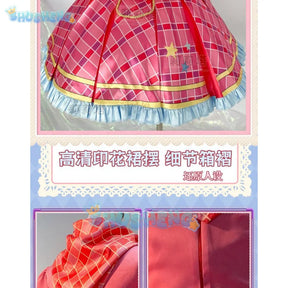 Anime Aikatsu! Cosplay Hoshimiya Ichigo Cosplay Costume Lolite Dress  Wig Women Hallowen Party Girls increase size S-XXL