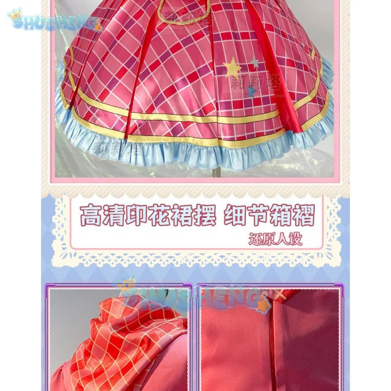 Anime Aikatsu! Cosplay Hoshimiya Ichigo Cosplay Costume Lolite Dress  Wig Women Hallowen Party Girls increase size S-XXL