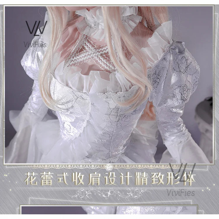 Kirakishou Cosplay Costume Wigs Anime Roses Maiden Cosplay Women Kirakishou Cosplay Lolita Gothic Dress White Lolita Dress Boots