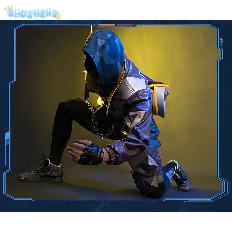 Anime Game LOL True Damage Ekko Fashion Uniform Cosplay Costume Halloween Carnival Party Outfit Casual Clothing Men