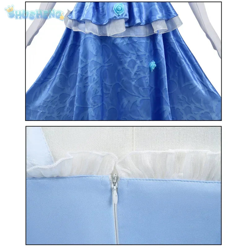 Shusheng-N Identity V Demi Bourbon Barmaid Rose Cosplay Costume Role Play Comic With Dress Hallowmas Party Wigs Animation Prop