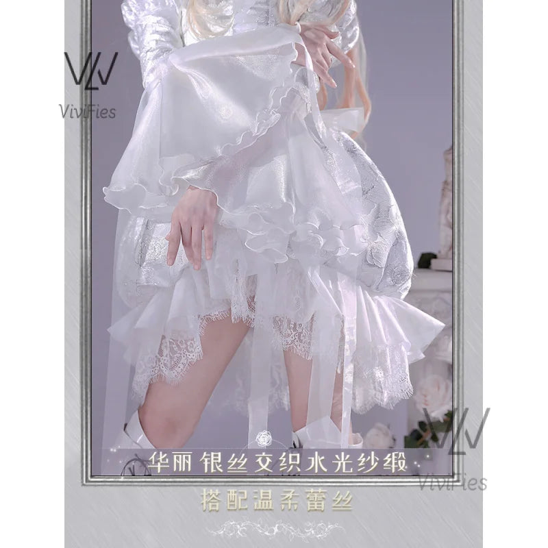 Kirakishou Cosplay Costume Wigs Anime Roses Maiden Cosplay Women Kirakishou Cosplay Lolita Gothic Dress White Lolita Dress Boots