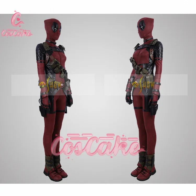 New Deadpool  Cosplay Cosutme Wade Winston Wilson Jumpsuit Belt Cosplay Costume Movie Anti-hero Suit Halloween Women's version