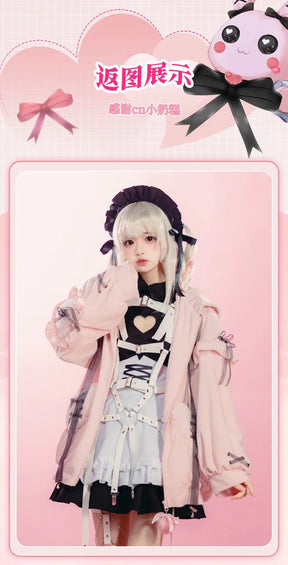 Yumber vtuber makaino ririmu cosplay costumes women cute party suit pink coat dress Halloween carnival uniform custom made