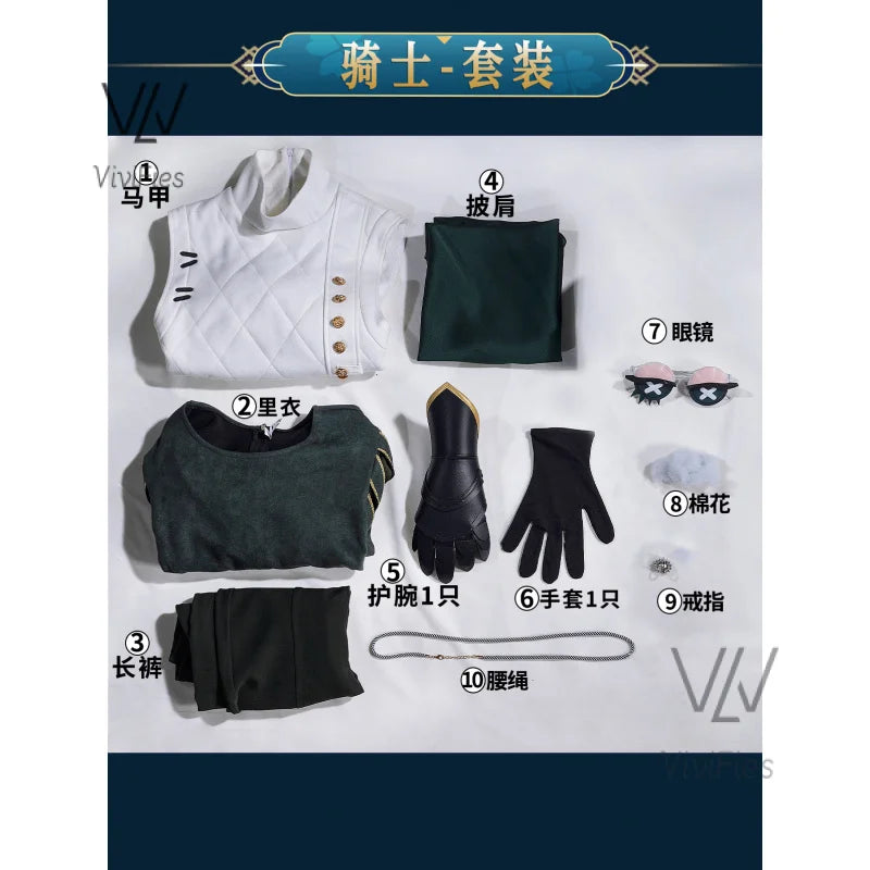 Identity V Knight Survivor Fashion Game Suit Handsome Uniform Cosplay Costume Halloween Party Role Play Outfit Men