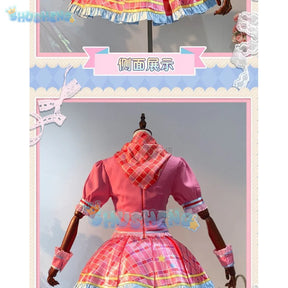 Anime Aikatsu! Cosplay Hoshimiya Ichigo Cosplay Costume Lolite Dress  Wig Women Hallowen Party Girls increase size S-XXL