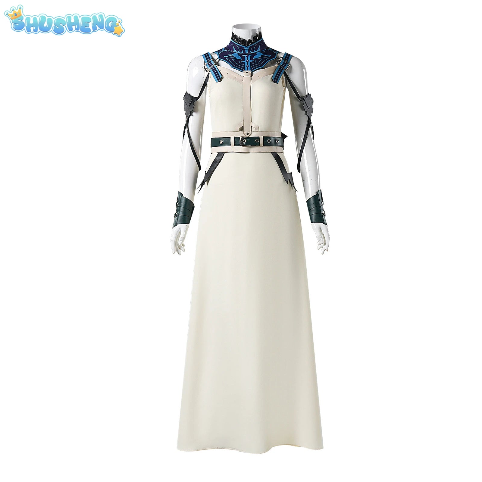 FF7 VII Cosplay Costume Aerith Gainsborough Kingdee Amusement Park  Dress Outfits Women Halloween Party Clothes For  S-XXXL