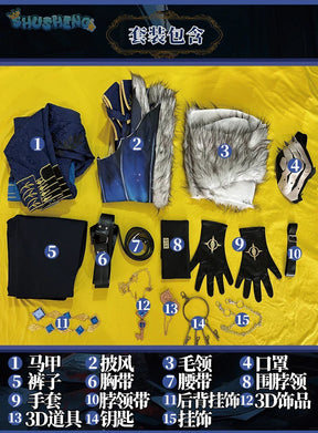 Shusheng-N Identity V Hermit Alva Lorenz Warden Game Suit Handsome Uniform Cosplay Costume Halloween Party Role Play Outfit Men Woman