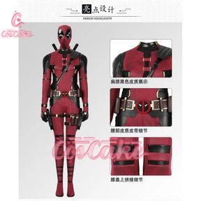 New Deadpool Cosplay Cosutme Wade Winston Wilson Jumpsuit Belt Cosplay Costume Movie Anti-hero Suit Halloween Women's version