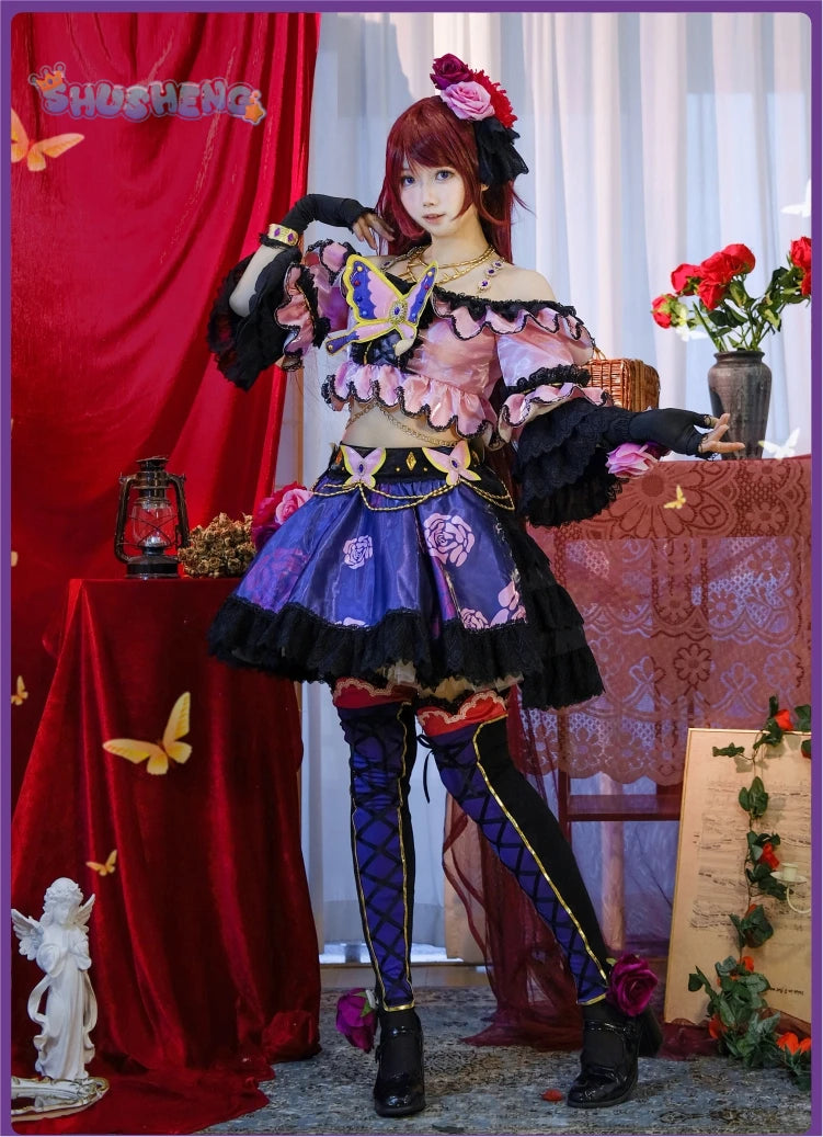 Aikatsu! Series Shibuki ran Rose set cosplay costume cos game anime party uniform Hallowen play role clothes clothing