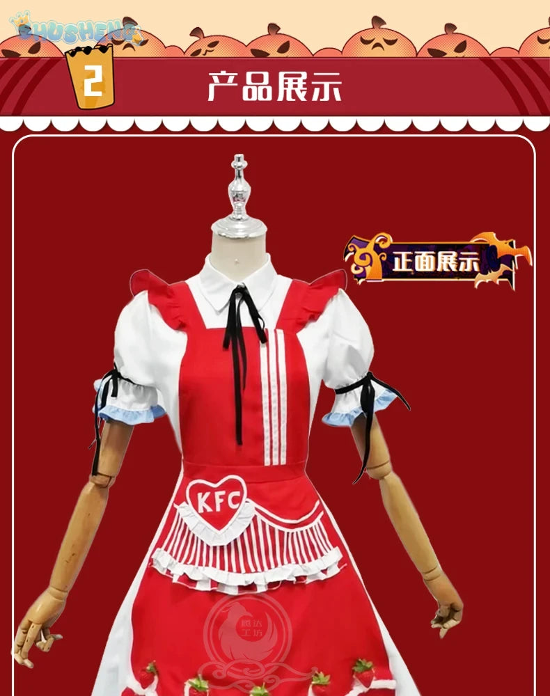 Identity V Grace Naiad  Game Suit Sweet Lovely Maid Dress Cosplay Costume Halloween Party Role Play Outfit Women