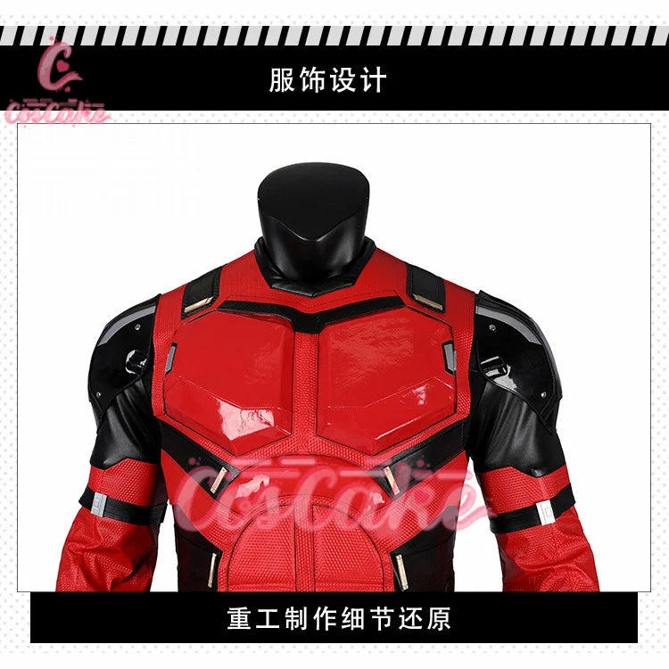 New Movie Deadpool Cosplay Costume Red Zentai Bodysuit Party Men Wolverine Full Jumpsuits Sword Bag Boots Belt Custom Made