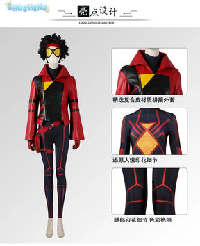 New XXS-XXL Spider-Woman Cosplay Jessica SpiderGirl Costume Superhero Outfit Bodysuit Halloween Spiderwoman Costume