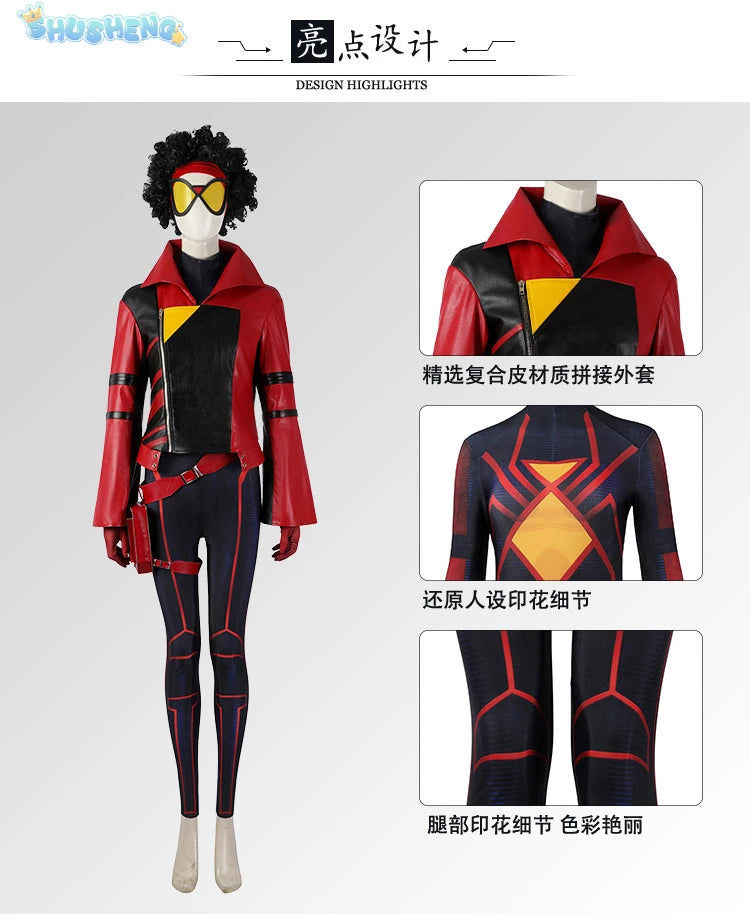 New XXS-XXL Spider-Woman Cosplay Jessica SpiderGirl Costume Superhero Outfit Bodysuit Halloween Spiderwoman Costume