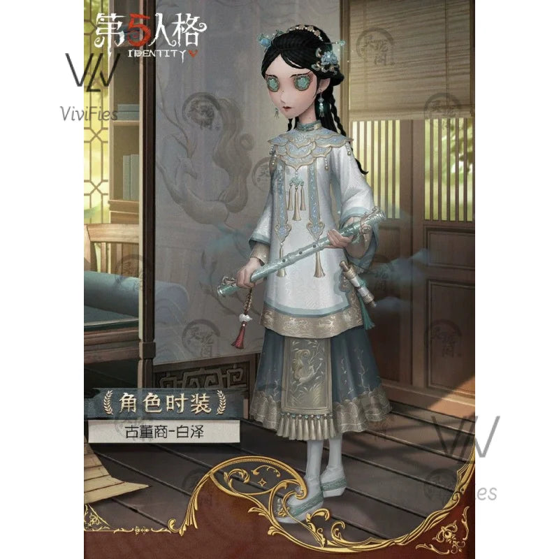 Qi Shiyi Cosplay Game Identity V Antique dealer Chinese style cheongsam accessory set for carnival Halloween costume in stock