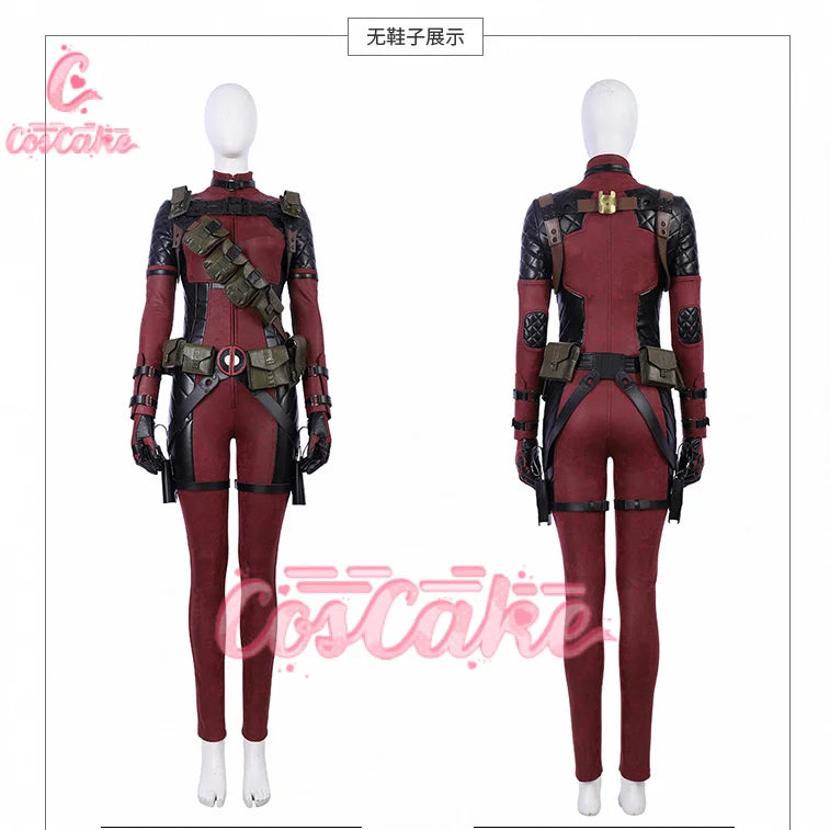 New Deadpool  Cosplay Cosutme Wade Winston Wilson Jumpsuit Belt Cosplay Costume Movie Anti-hero Suit Halloween Women's version