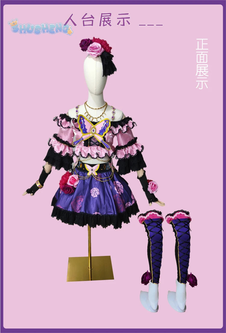 Aikatsu! Series Shibuki ran Rose set cosplay costume cos game anime party uniform Hallowen play role clothes clothing