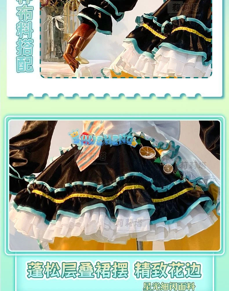 Miku cosplay cute princess Loli dress Miku wig play a full set of dresses for Christmas and Halloween S-XXL