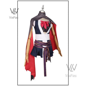 Game Senren*Banka  Hitachi Mako Cosplay Costume Halloween Japanese Game Suit Lovely Women Kimono New in stock