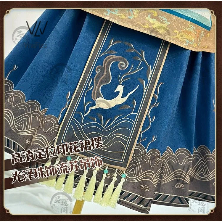 Qi Shiyi Cosplay Game Identity V Antique dealer Chinese style cheongsam accessory set for carnival Halloween costume in stock