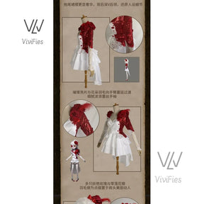 Game identity Ⅴ ipair cosplay sexy red rose wedding dress Party Halloween dress up large female size