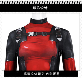 New Deadpool 3 Lady Cosplay Cosutme Wade Winston Wilson Jumpsuit Headgear Suit Halloween Women's Version Upgraded version