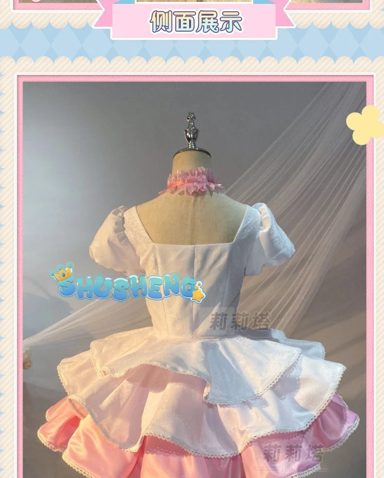 Anime Cardcaptor Sakura Cosplay Kinomoto Sakura Cosplay Costume Wig Pink Lolita Dress Halloween Fancy Cos Party Suit