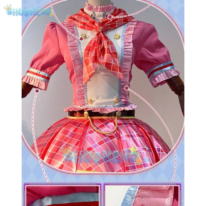 Anime Aikatsu! Cosplay Hoshimiya Ichigo Cosplay Costume Lolite Dress  Wig Women Hallowen Party Girls increase size S-XXL