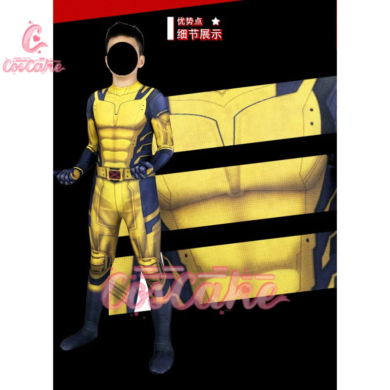 Deadpool 3 Wolverine Cosplay Costume Children's tight fitting clothing Halloween Man Outfit