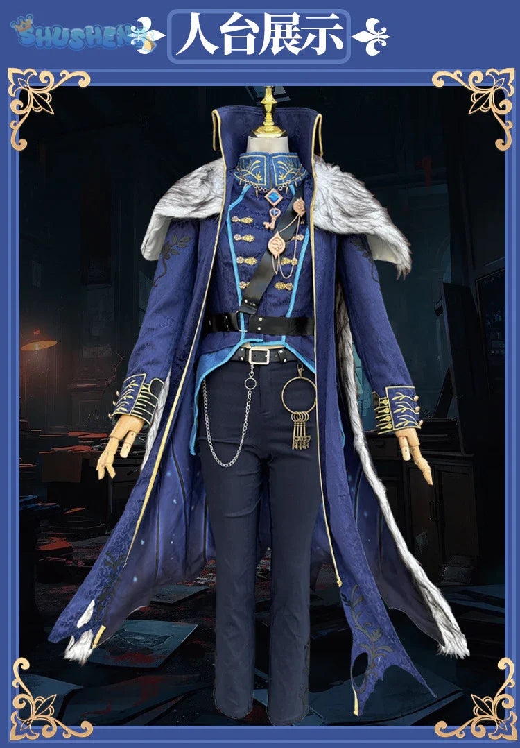 Shusheng-N Identity V Hermit Alva Lorenz Warden Game Suit Handsome Uniform Cosplay Costume Halloween Party Role Play Outfit Men Woman