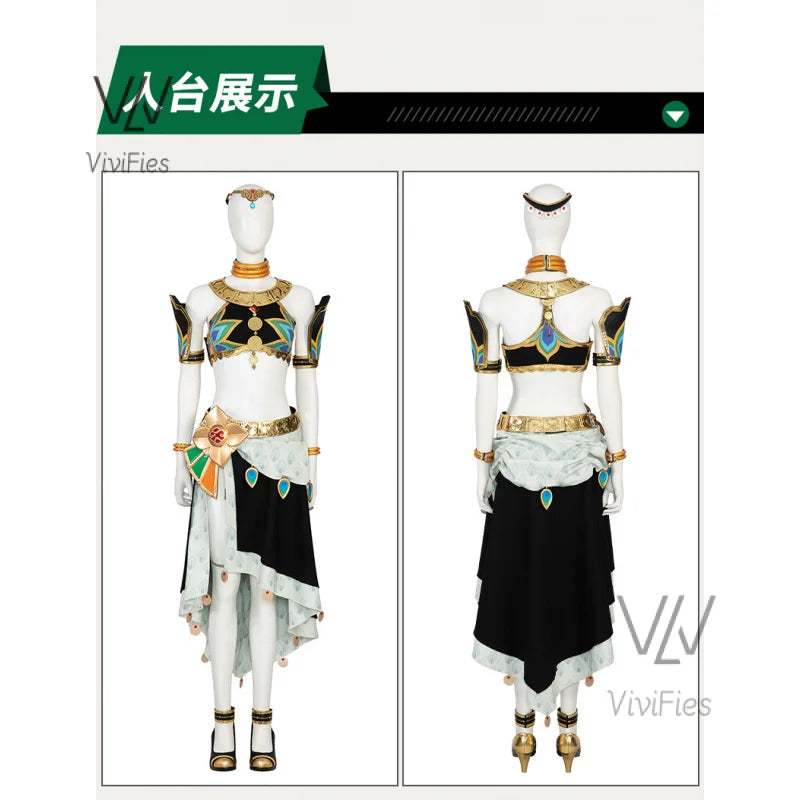 New Riju cosplay skirt Zelda cosplay costume the legend tears of the Kingdom set necklace tops skirt custom made