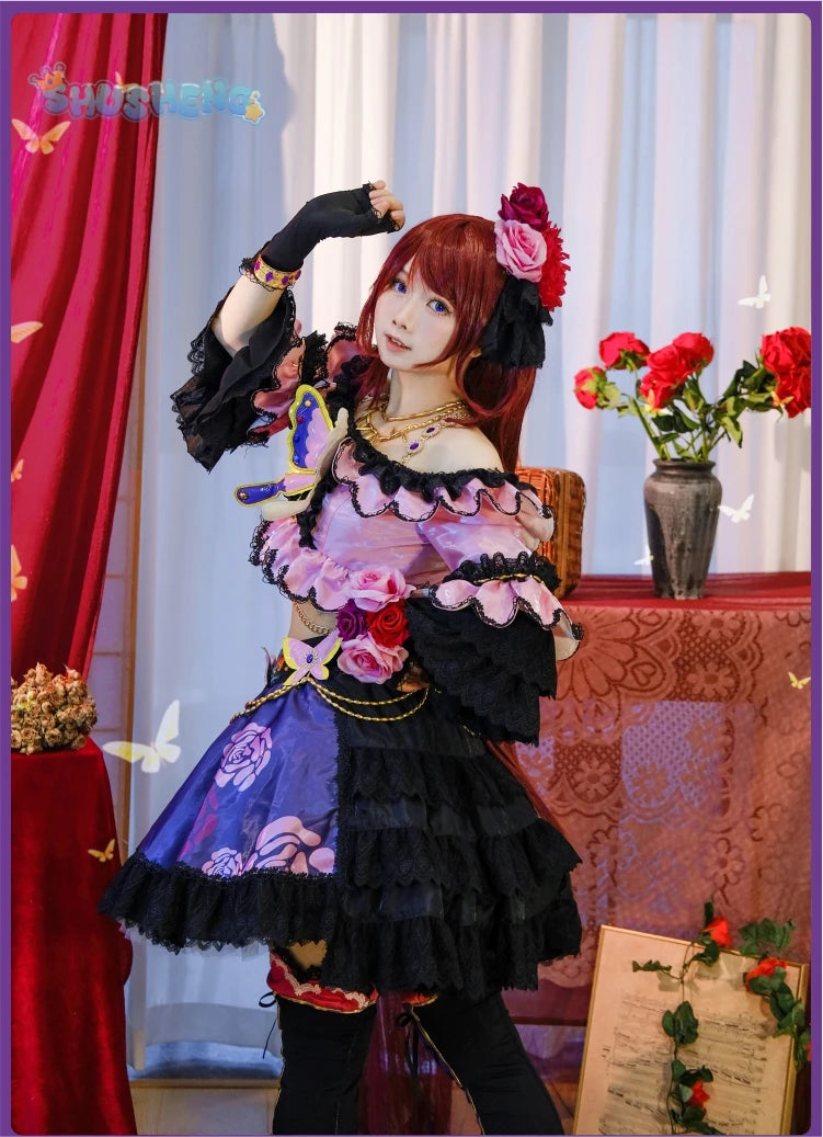 Aikatsu! Series Shibuki ran Rose set cosplay costume cos game anime party uniform Hallowen play role clothes clothing