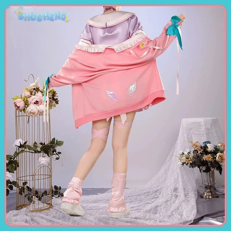 Vtuber Ratna Petit game suit elegant lovely dress uniform cosplay costume Halloween Carnival party role play outfit