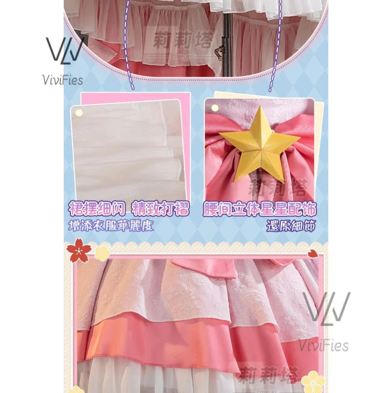 IN STOCK Anime Little Goddes Kamichama Karin Hanazono Karin Gorgeous Elegant Dress Pink Uniform Cosplay Costume Halloween Outfit