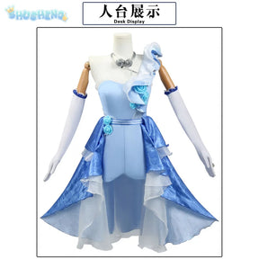 Shusheng-N Identity V Demi Bourbon Barmaid Rose Cosplay Costume Role Play Comic With Dress Hallowmas Party Wigs Animation Prop