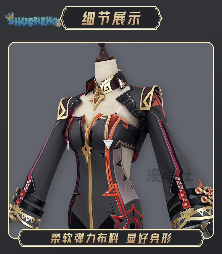 Genshin Impact Mavuika Pyro Archon Game Suit Sexy Lovely Uniform Cosplay Costume Halloween Party Role Play Outfit Women