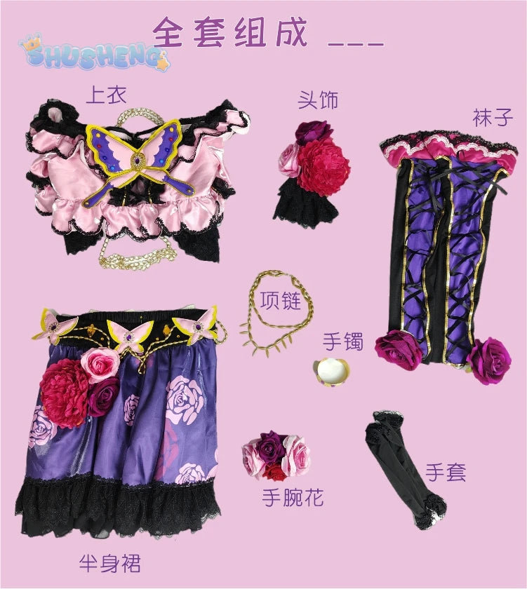 Aikatsu! Series Shibuki ran Rose set cosplay costume cos game anime party uniform Hallowen play role clothes clothing