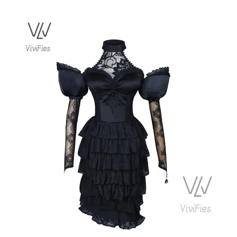 Vera Nair/Perfumer Cosplay Game Identity V Costume Deadly Tender Sweet Elegant Black Formal Dress Role Play Clothing New