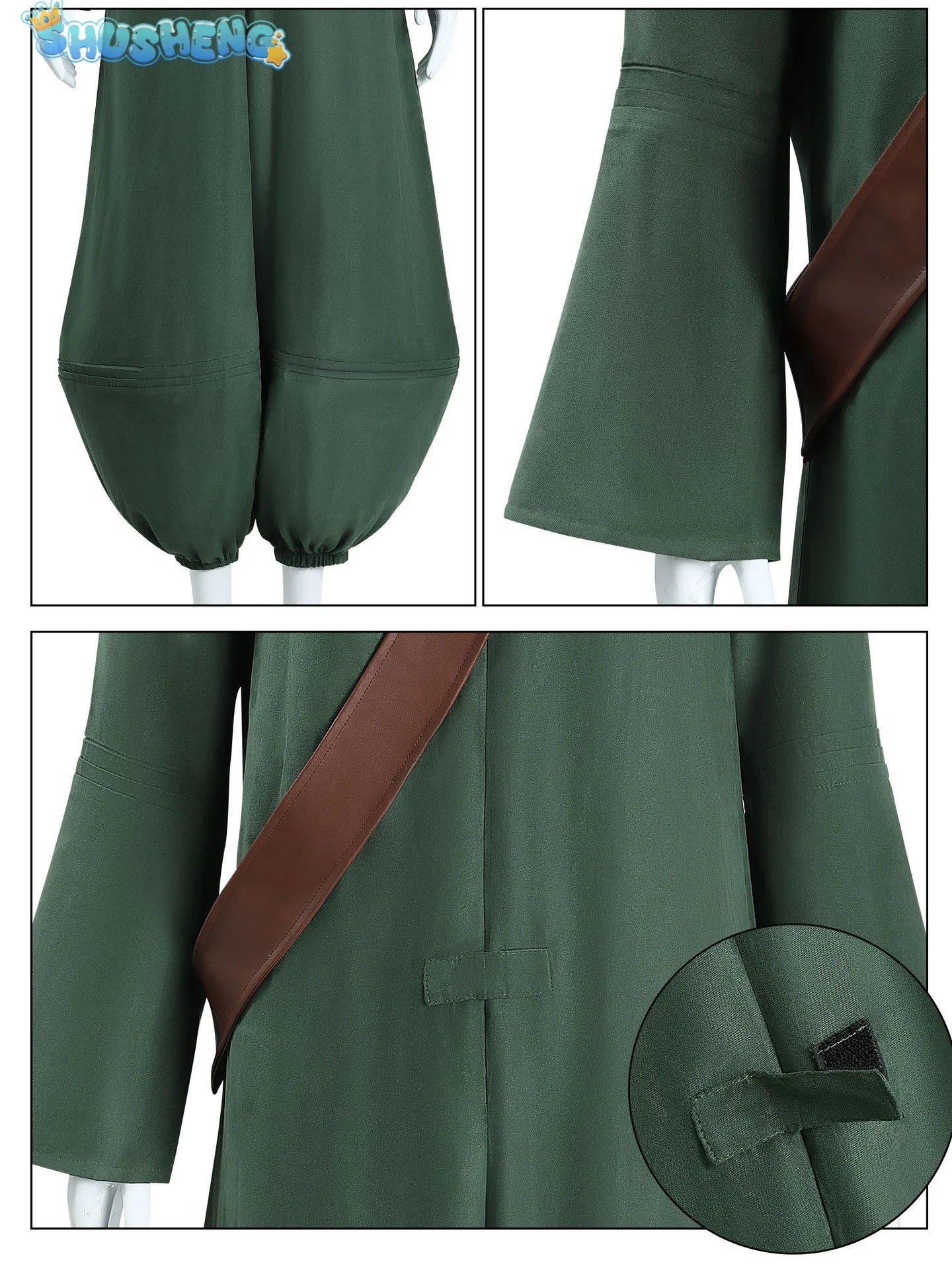 Shusheng-N Alone Cosplay Costume Game Nightmares III 3 Green Jumpsuit Hat Cap Head Cover Bag Helmets Glasses Halloween Party XS-XXXL