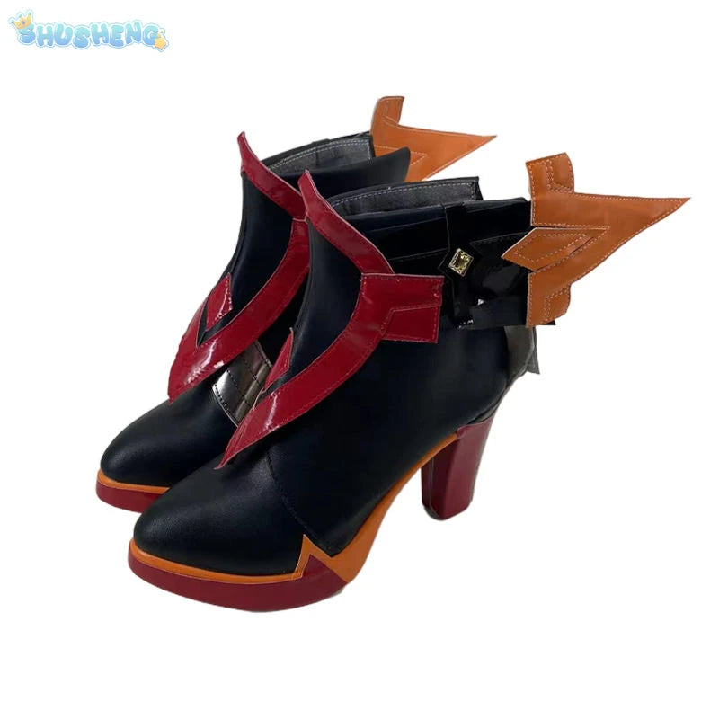 Mavuika  Cosplay Game Genshin Impact Men's and women's boots Universal Fashion High Heels Halloween Party Role Play Accessories