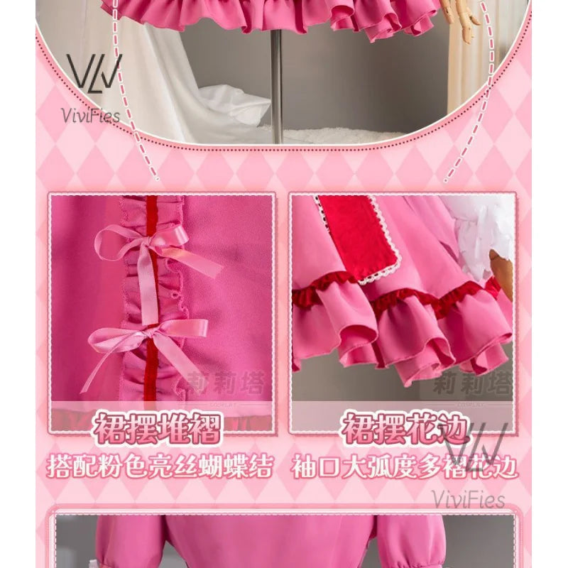 IN STOCK Panty& Stocking with Garterbelt Stocking Anarchy Cosplay Costume Wig Pink Lolita Dress Woman Sexy Kawaii Halloween Suit