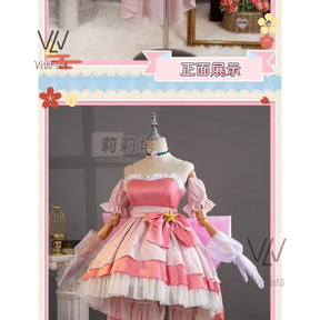 IN STOCK Anime Little Goddes Kamichama Karin Hanazono Karin Gorgeous Elegant Dress Pink Uniform Cosplay Costume Halloween Outfit